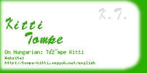 kitti tompe business card